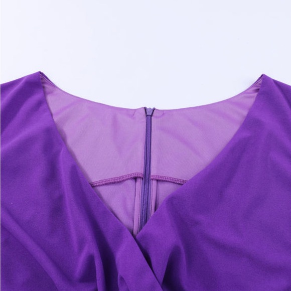 Purple Fit & Flare pleated maxi formal dress, Plus Size, NWT - Picture 10 of 15